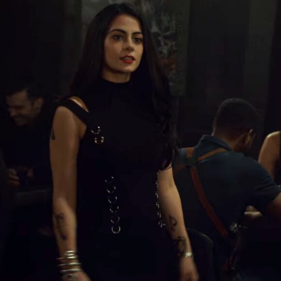 Guess Carrie Cold-Shoulder Sweater Ribbed Bodycon Dress ASO Isabelle Lightwood - Picture 11 of 11